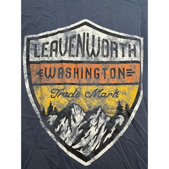 League Leavenworth Washington shirt mens small long sleeve gray blue - Picture 3 of 10